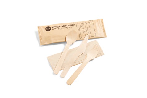 Kit couverts 4 en 1 en bois