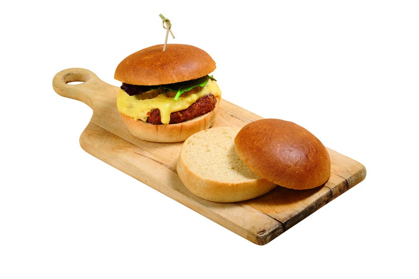 Potatoe bun pour burger tranché