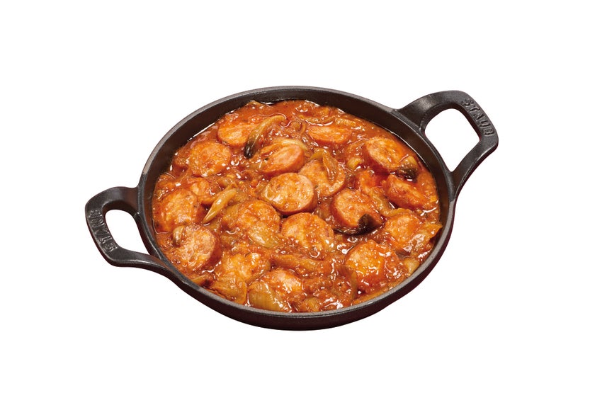 Rougail de saucisse fumée aux épices douces