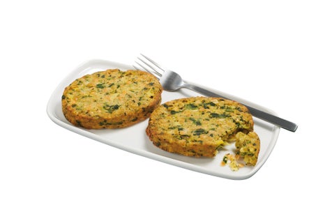 Galette de boulgour, lentille corail et épinard BBC