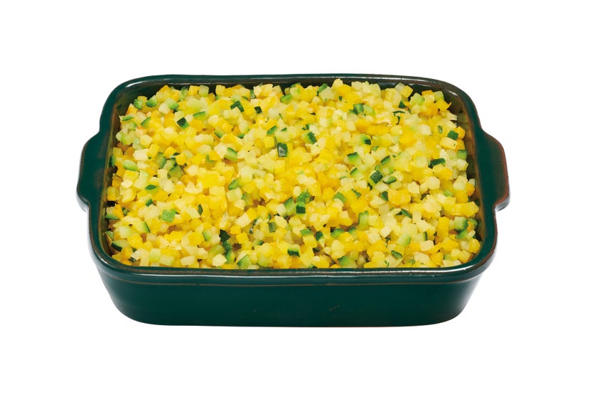 Brunoise van courgetteduo