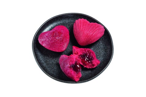 Madeleine coeur fourré à la framboise