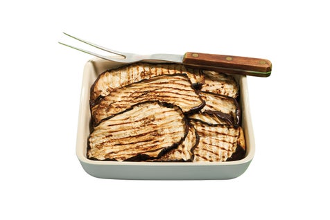 Lamelle d'aubergine grillée