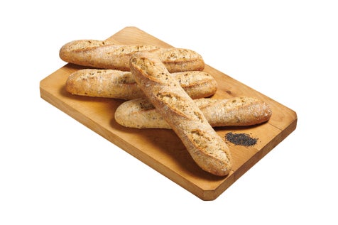 Demi-baguette multigrains précuite sur sole