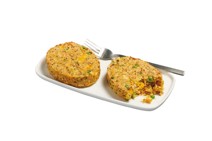 Galette de quinoa et boulgour aux petits légumes cuite