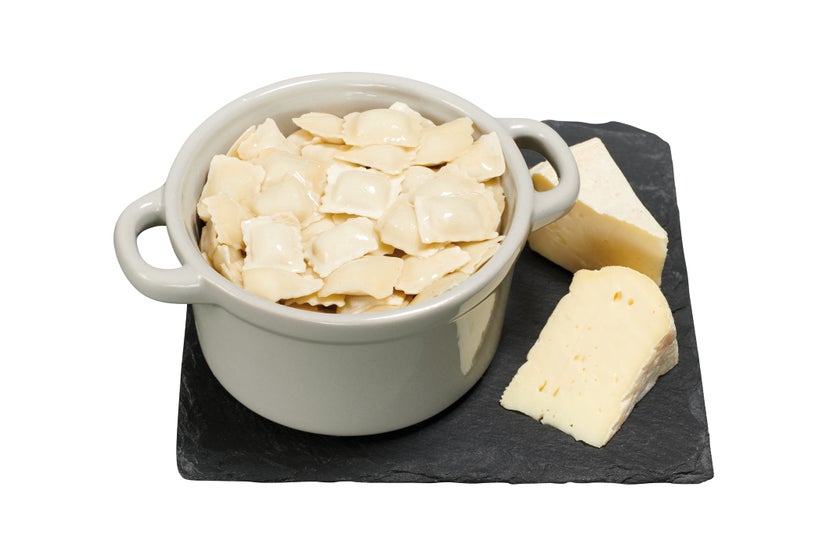 Grote ravioli met gesmolten reblochon