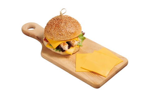 Tranche de cheddar fondu